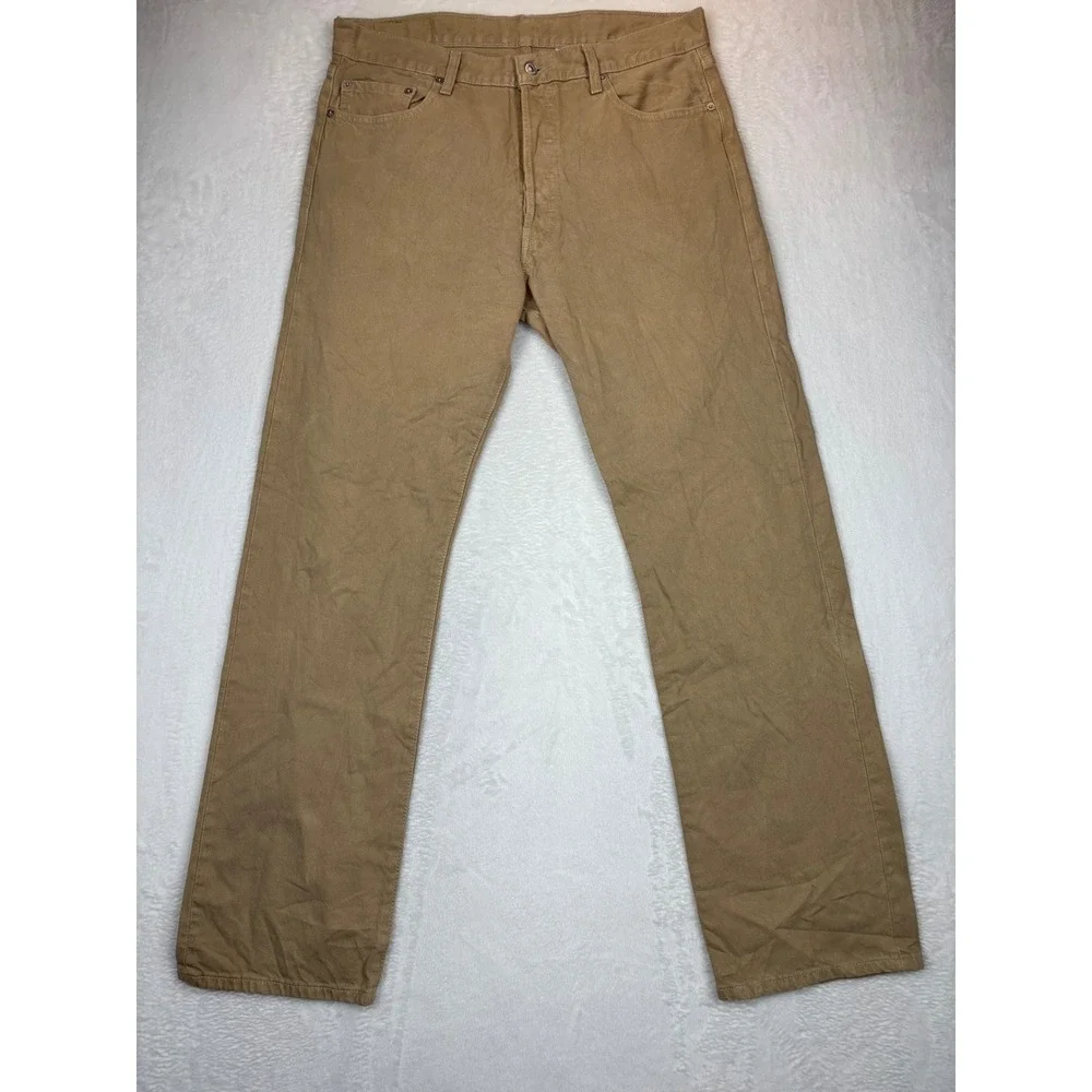 Levis 501 Y2K Original Fit Jeans Mens 36x34 Tan Khaki Cotton Skater Fit